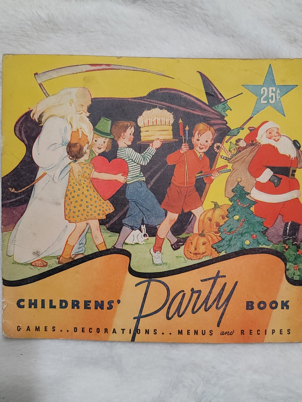 Vintage 1935 Children’s' Party Book Softcover Bright Pictures Ephemera Journal
